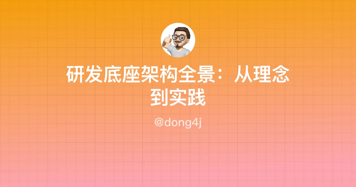 研发底座架构全景：从理念到实践